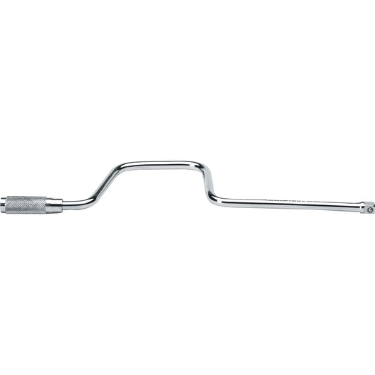 STANLEY 4-86-212 steel brace wrench, side view, silver finish, knurled handle, tool photography.