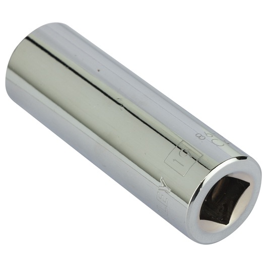 STANLEY 4-86-427 chrome deep socket, photography of product angled on white background.