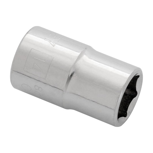 STANLEY 4-86-514 chrome socket, photography of tool at angled view on white background.