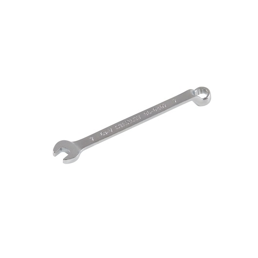 STANLEY 86-0407 combination wrench, chrome finish, product photography, angled view on white background