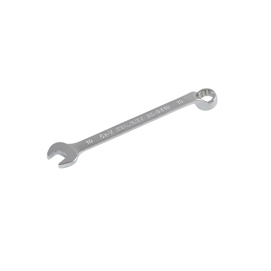 STANLEY 86-0410 combination wrench, silver metal, photography, side angle on white background.