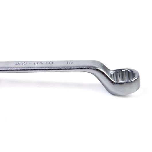 STANLEY 86-0418 box end wrench, silver finish, product close-up on white background.
