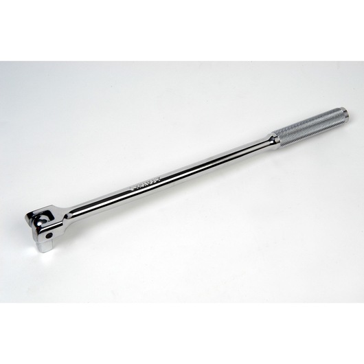 STANLEY 86-415 chrome breaker bar tool with knurled handle, shown at an angle on white background.