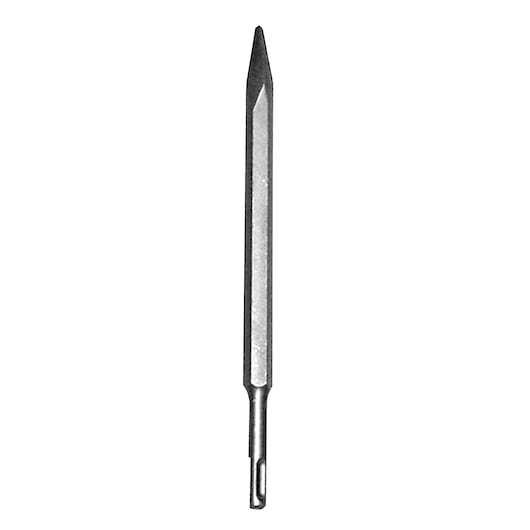 Stanley STHR1232K pointed hex chisel photographed with white background, front angle.